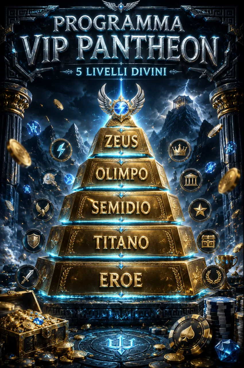 Cinque livelli piramide dorata con nomi mitologici