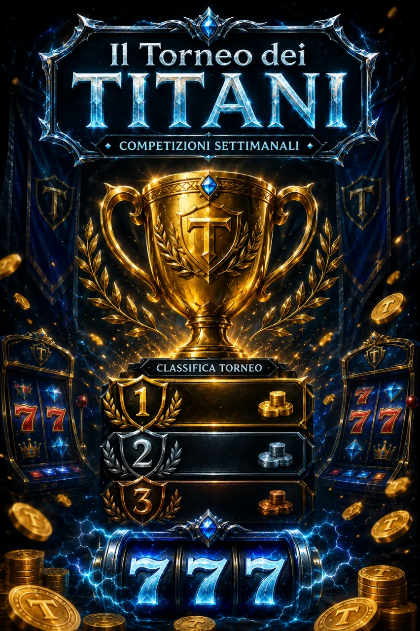 Classifica torneo con trofeo dorato e slot sullo sfondo