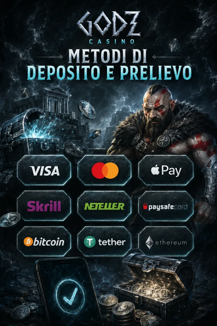 Godz Casino — Metodi di Deposito e Prelievo