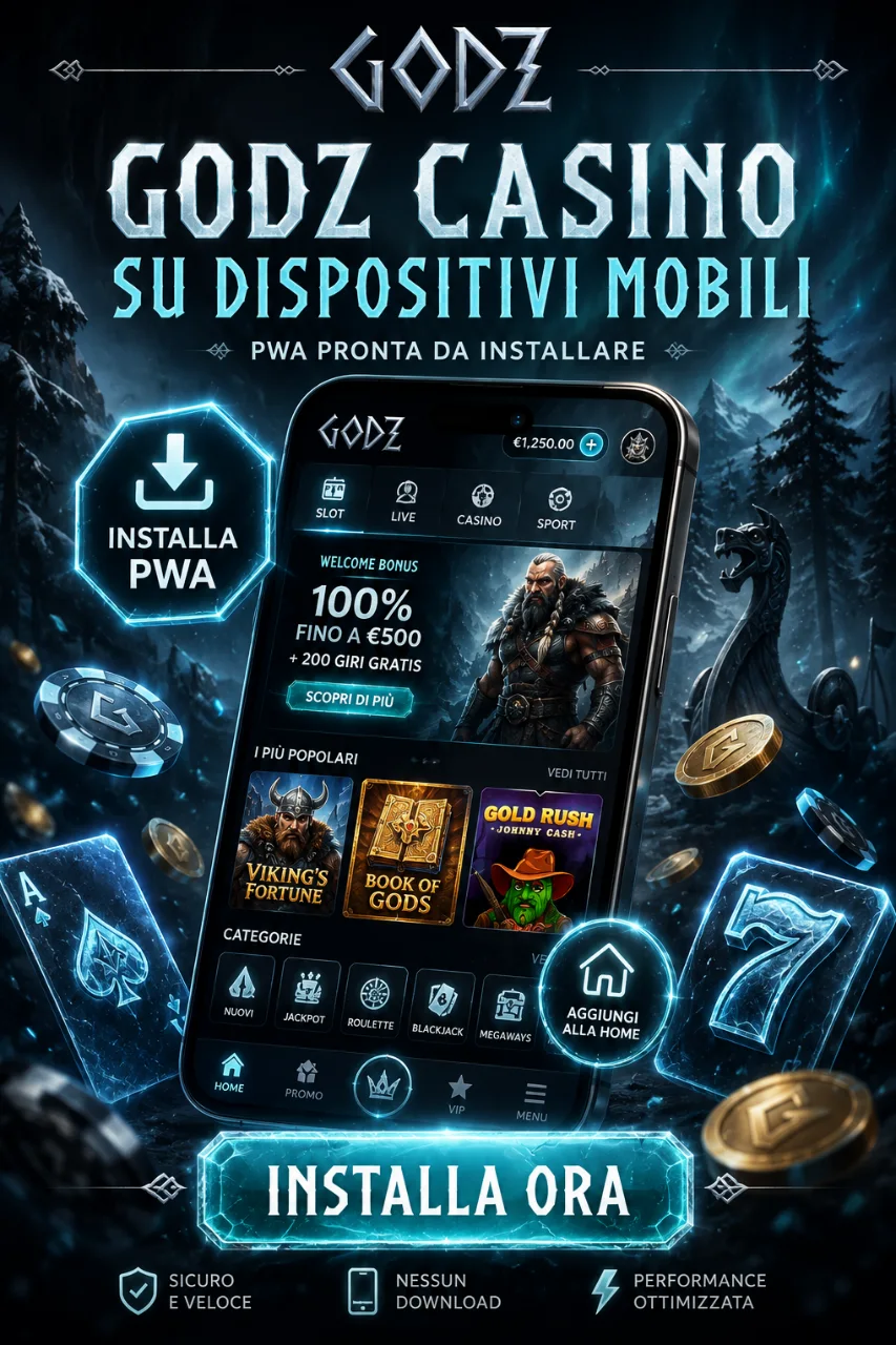 Smartphone con interfaccia casino e icona PWA installata